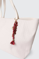 Beaded Heart Charm Keychain