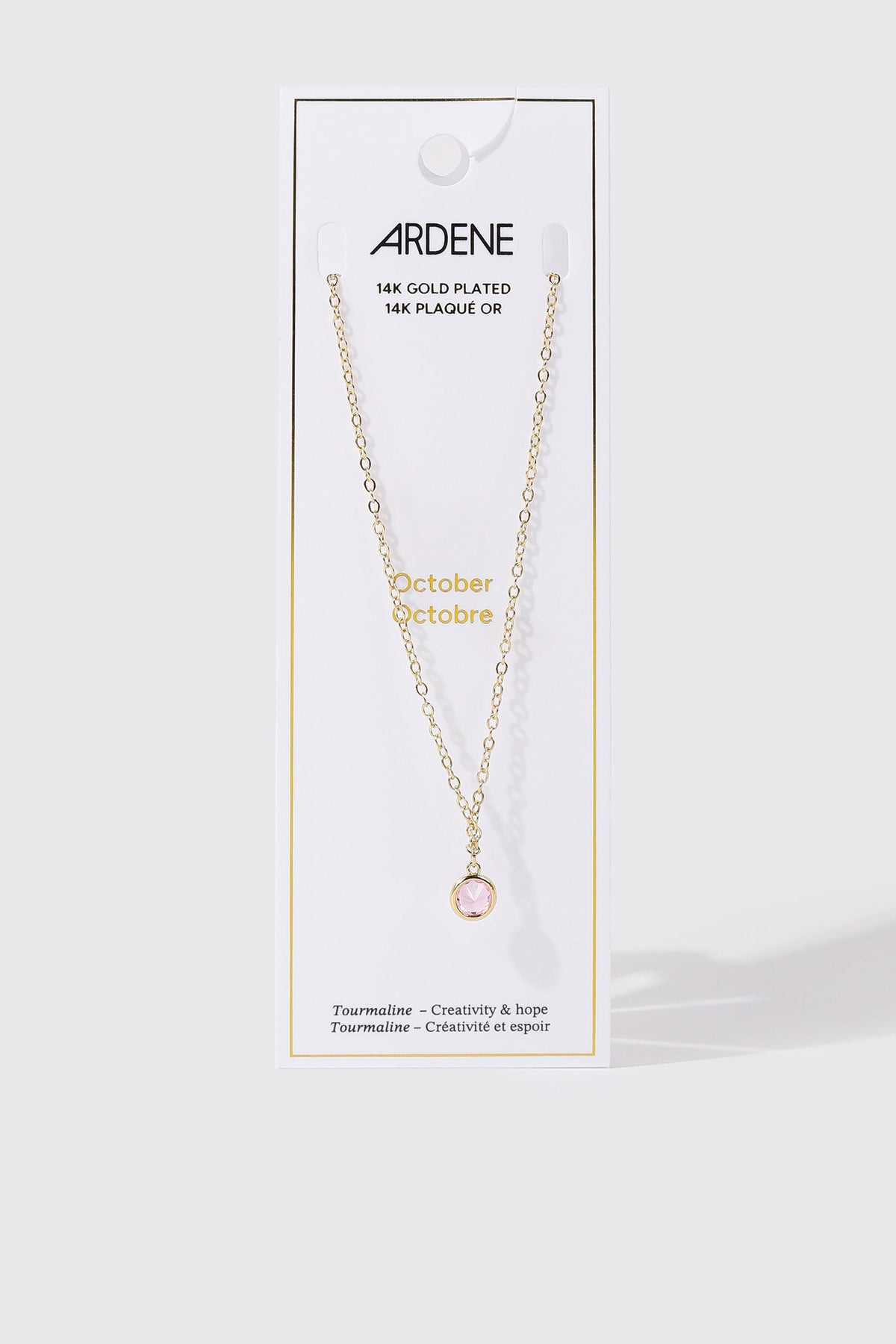 14K Gold-Plated October Birthstone Necklace
