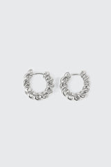 14K White Gold Plated Hoop Earrings