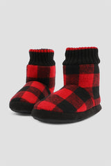 Plaid Bootie Slippers for Kids