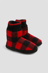 Plaid Bootie Slippers for Kids
