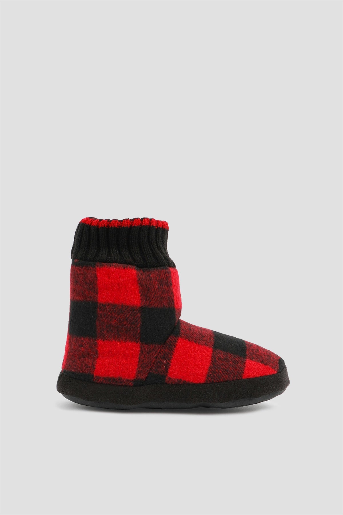 Plaid Bootie Slippers for Kids