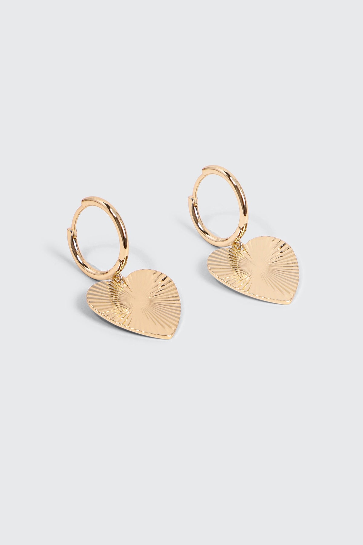 Heart Charm Hoop Earrings