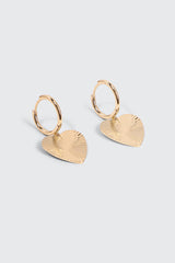 Heart Charm Hoop Earrings