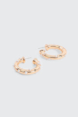 Tubular Hoop Earrings with Mini Pearls