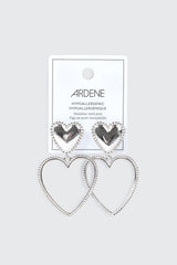 Double Heart Drop Earrings