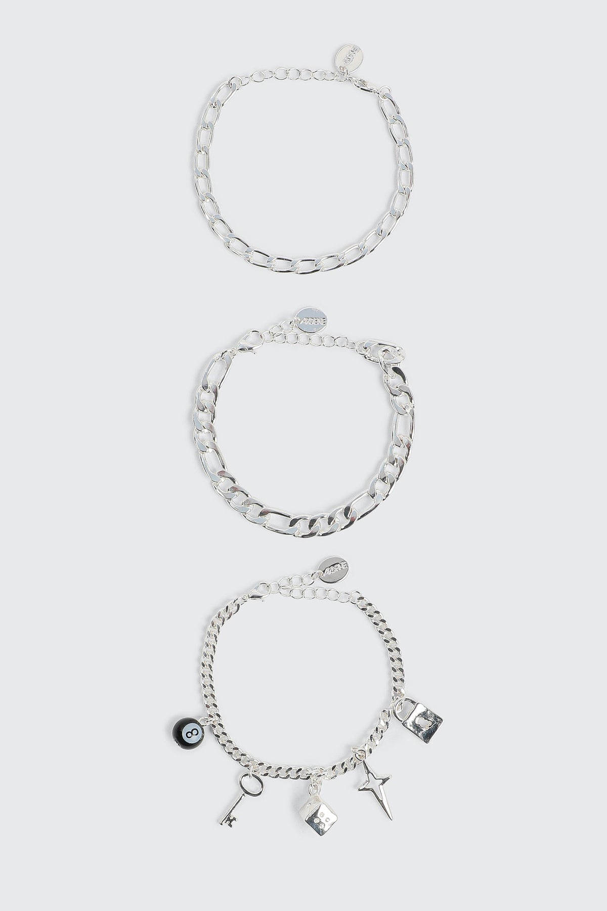 3-Pack Charm Chain Bracelets