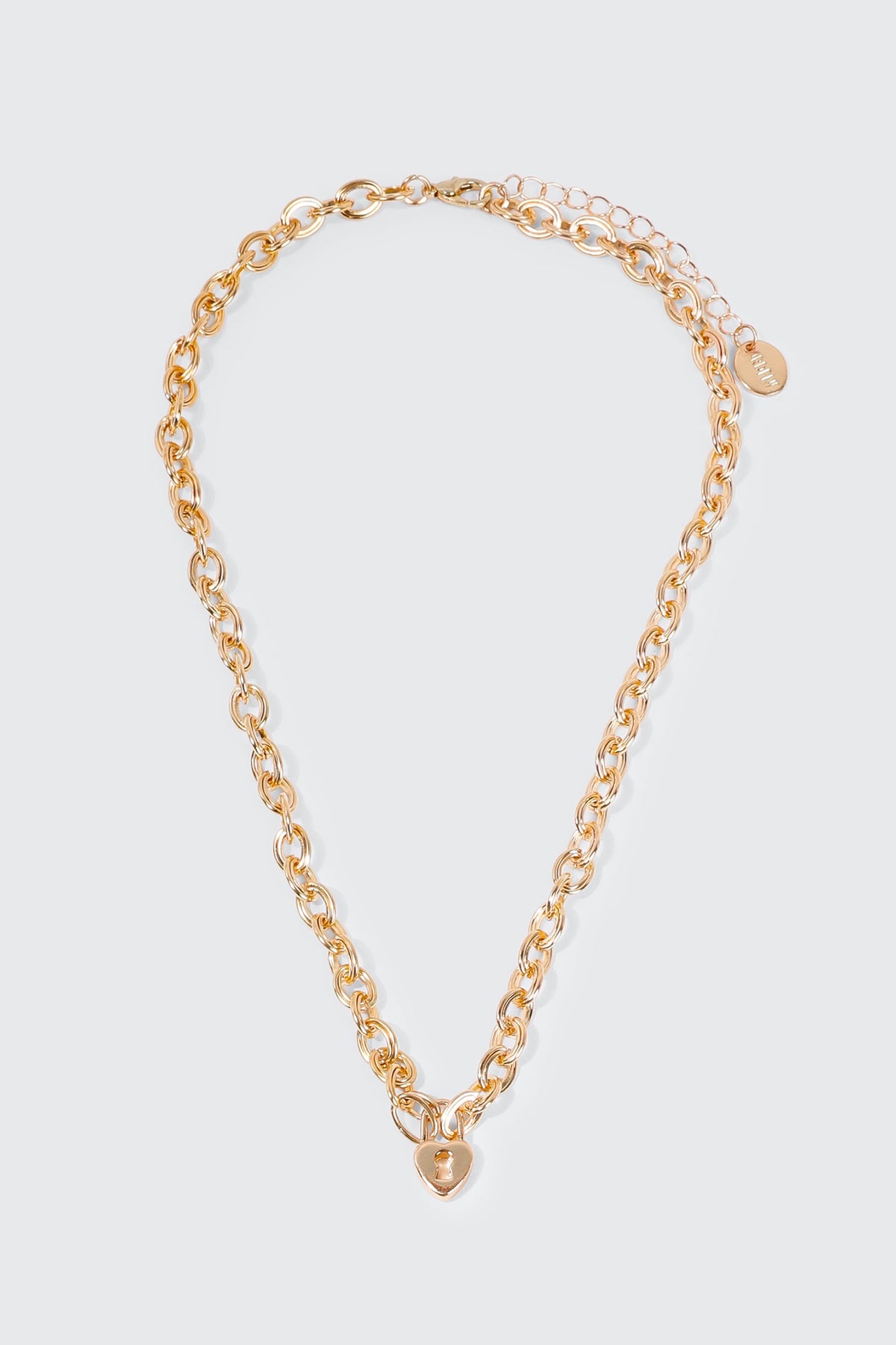 Heart Lock Chunky Chain Necklace