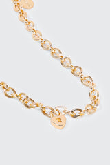 Heart Lock Chunky Chain Necklace