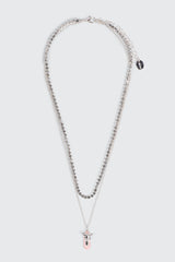 Two-Row Tennis Necklace with Ballet Slipper