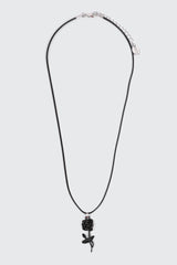 Cord Necklace with Flower Pendant