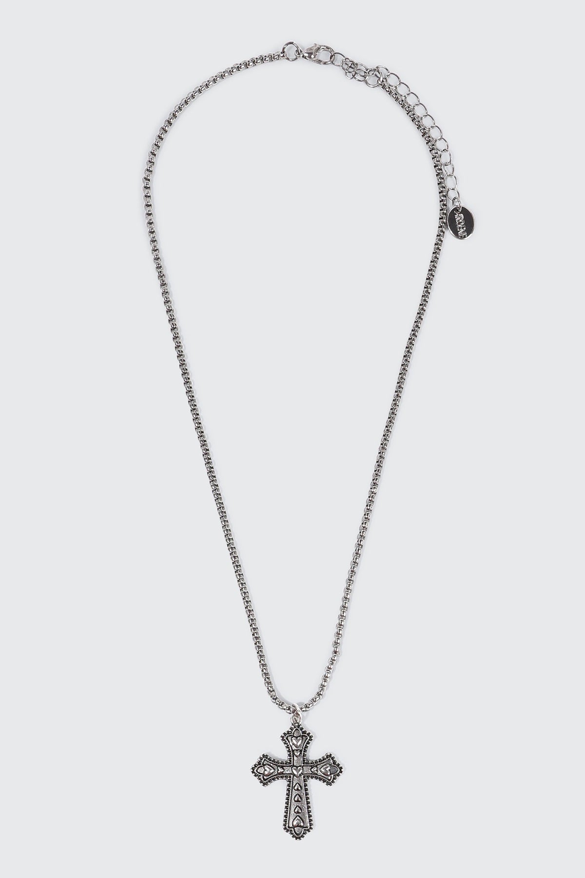 Heart Embossed Cross Necklace