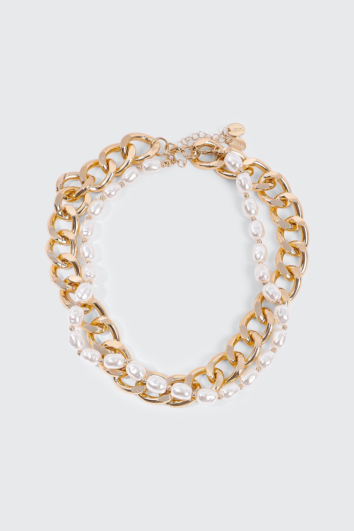 2-Pack Curb Chain & Pearl Necklaces