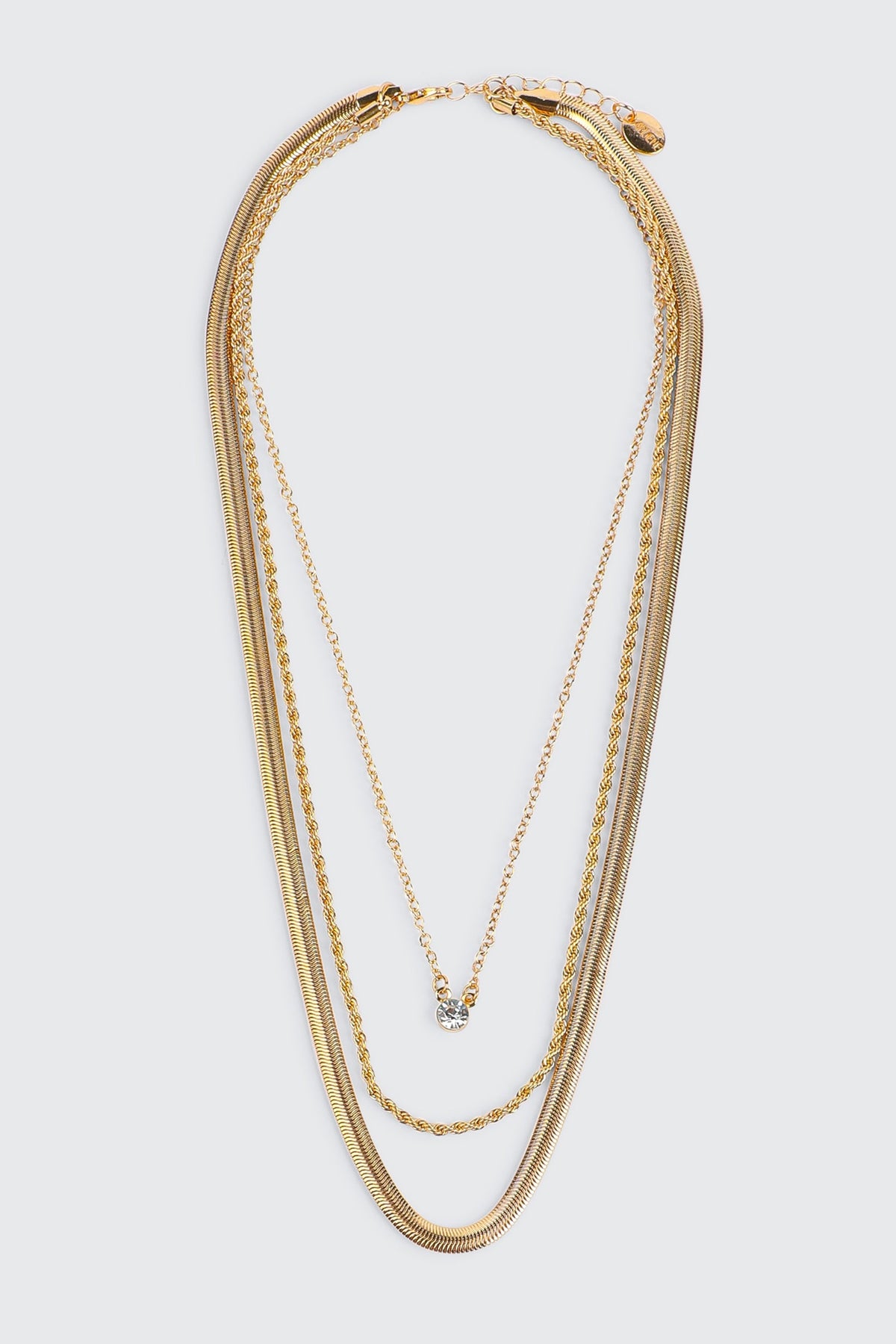 3-Row Assorted Chain Necklace