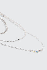 Three-Row Crystal Necklace