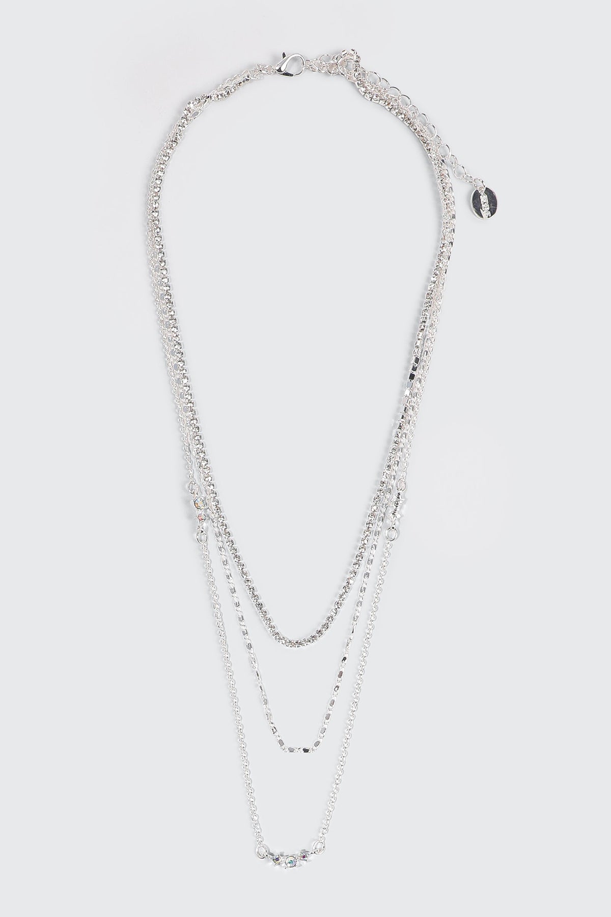 Three-Row Crystal Necklace