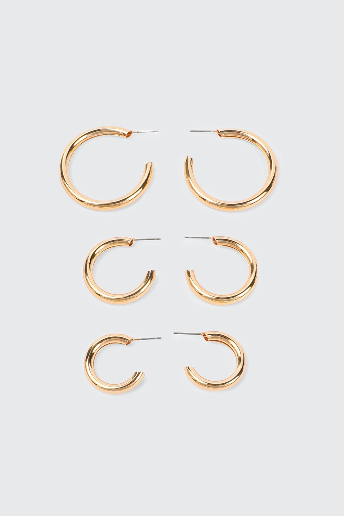 3-Pack Thick Hoop Earrings