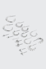 9-Pack Hoop & Stud Earrings