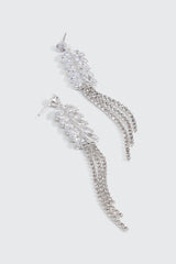Rhinestone Tassel Drop Earrings