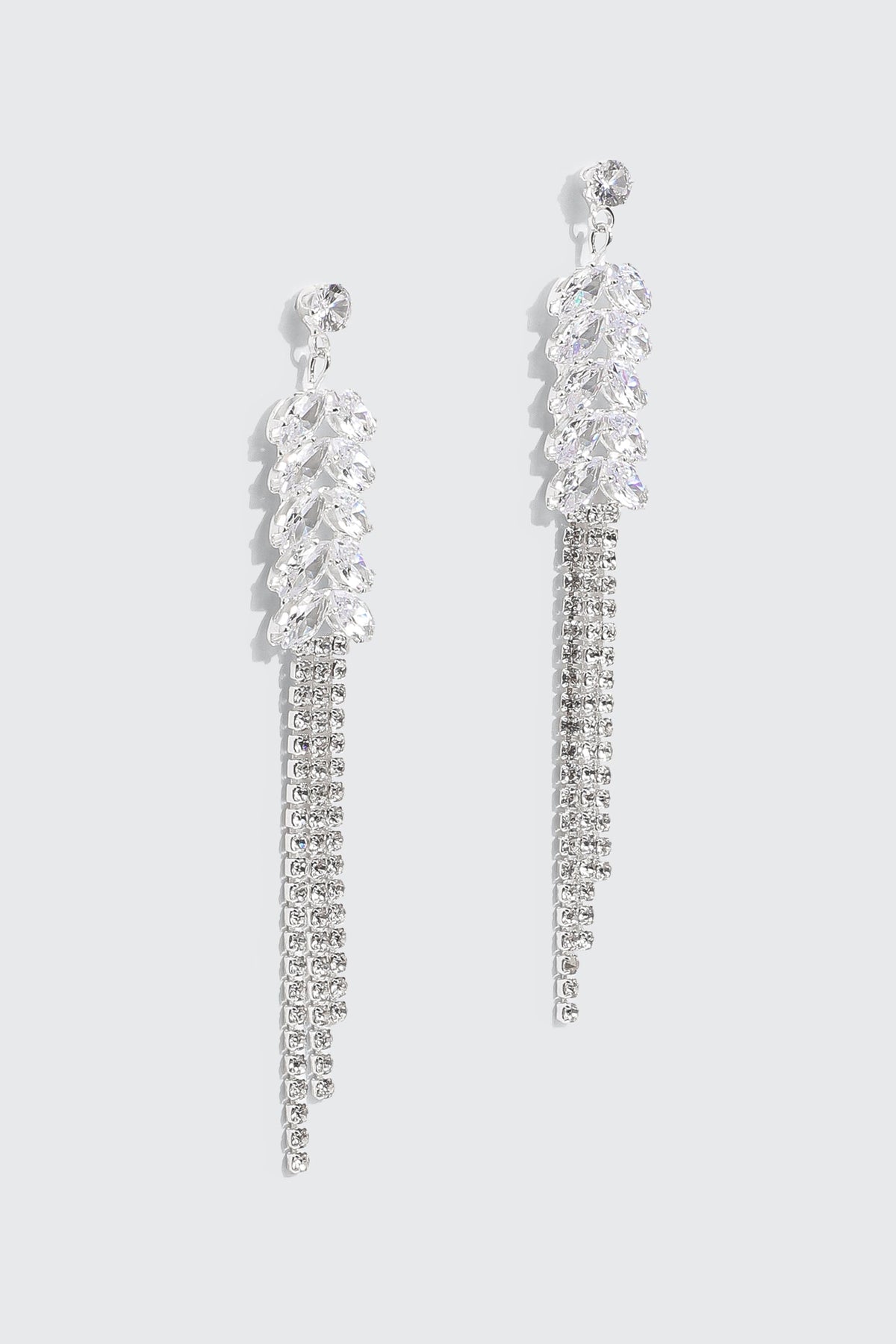 Rhinestone Tassel Drop Earrings