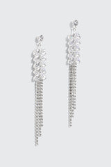 Rhinestone Tassel Drop Earrings