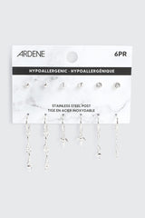6-Pack Hoop and Stud Earrings with Spikes
