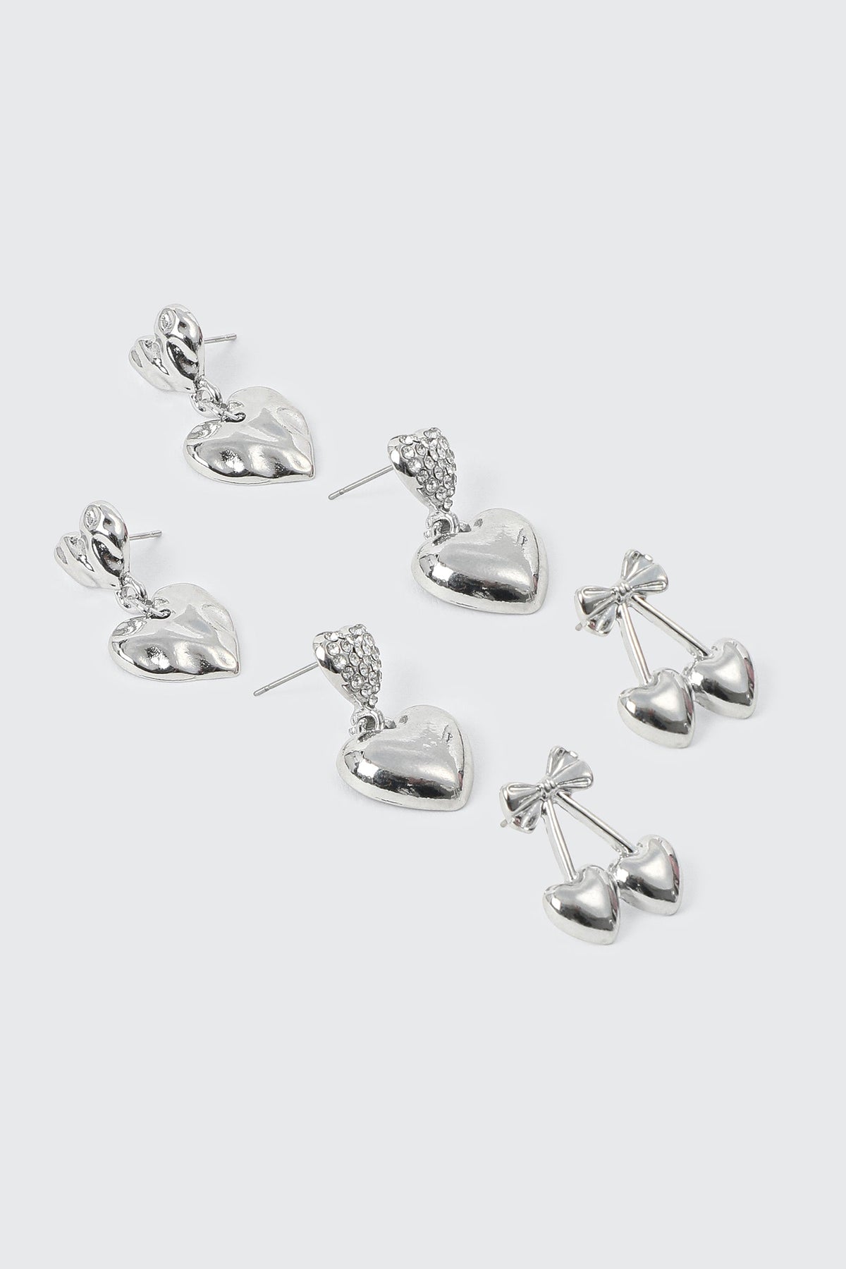 3-Pack Heart & Cherry Earrings