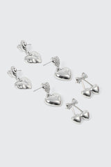 3-Pack Heart & Cherry Earrings
