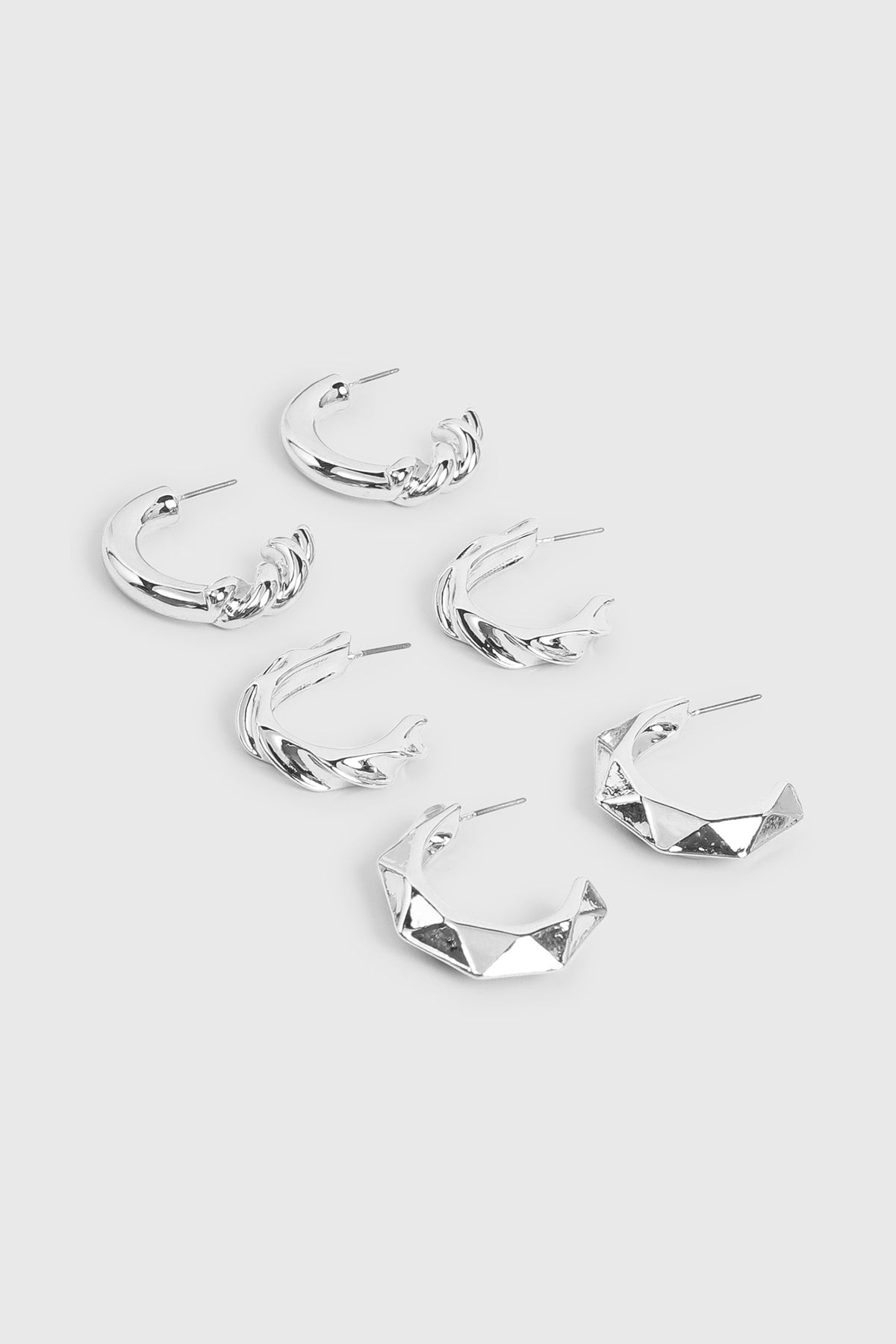 3-Pack Assorted Hoop Earrings