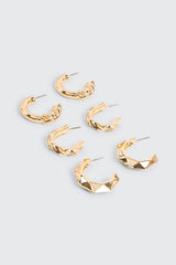 3-Pack Assorted Hoop Earrings