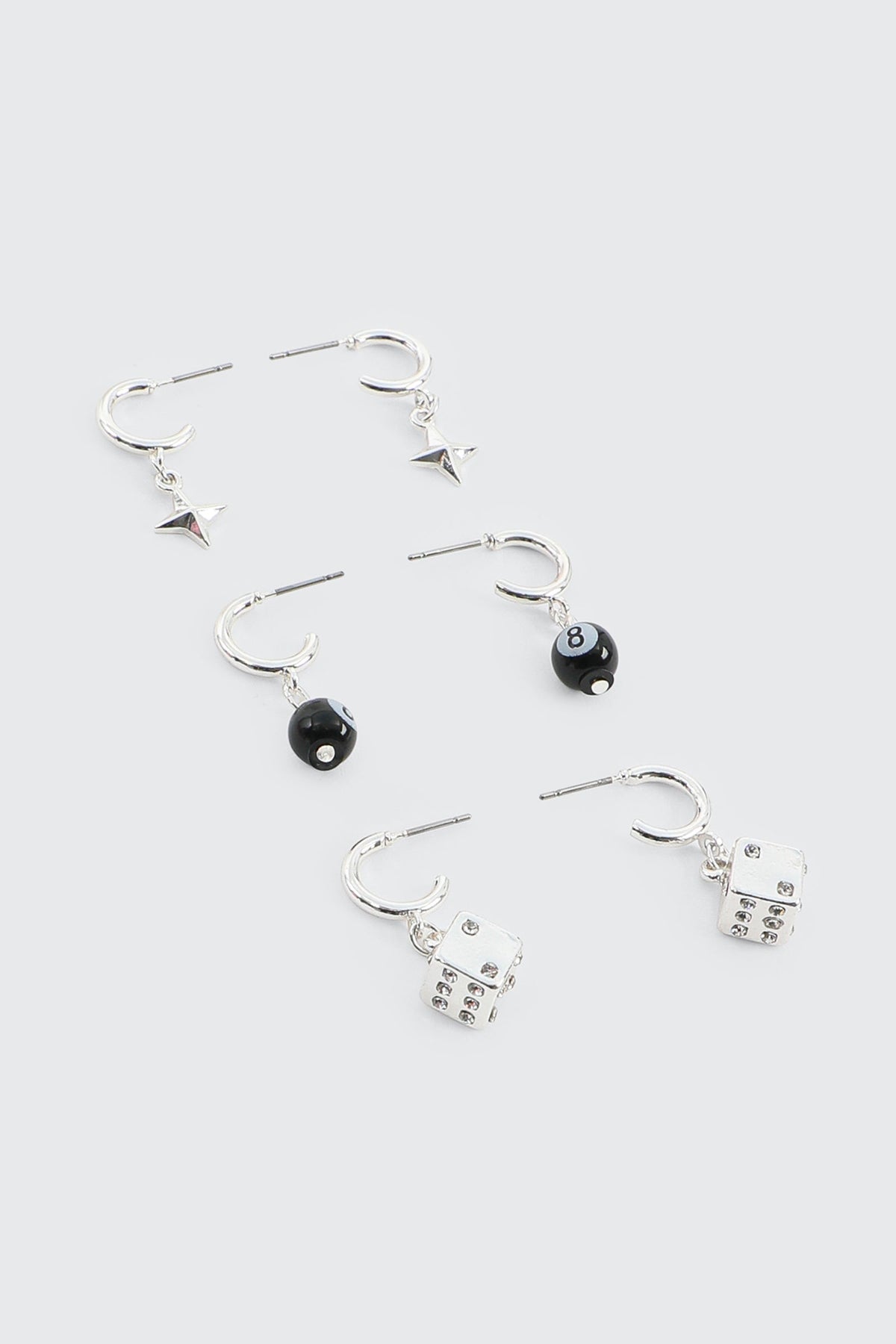 3-Pack Charm Hoop Earrings