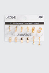 6-Pack Sphere & Twist Hoop Earrings