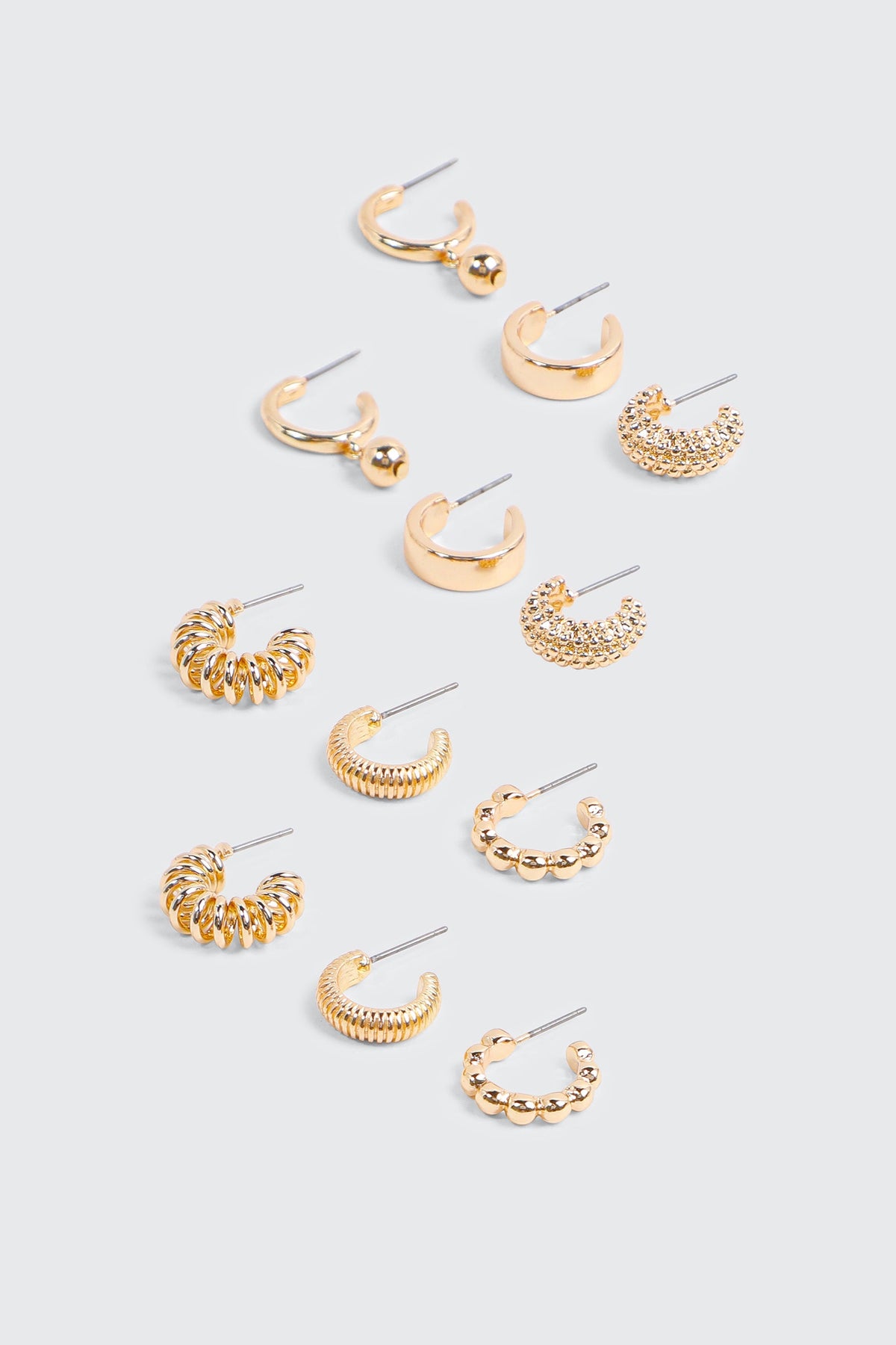 6-Pack Sphere & Twist Hoop Earrings