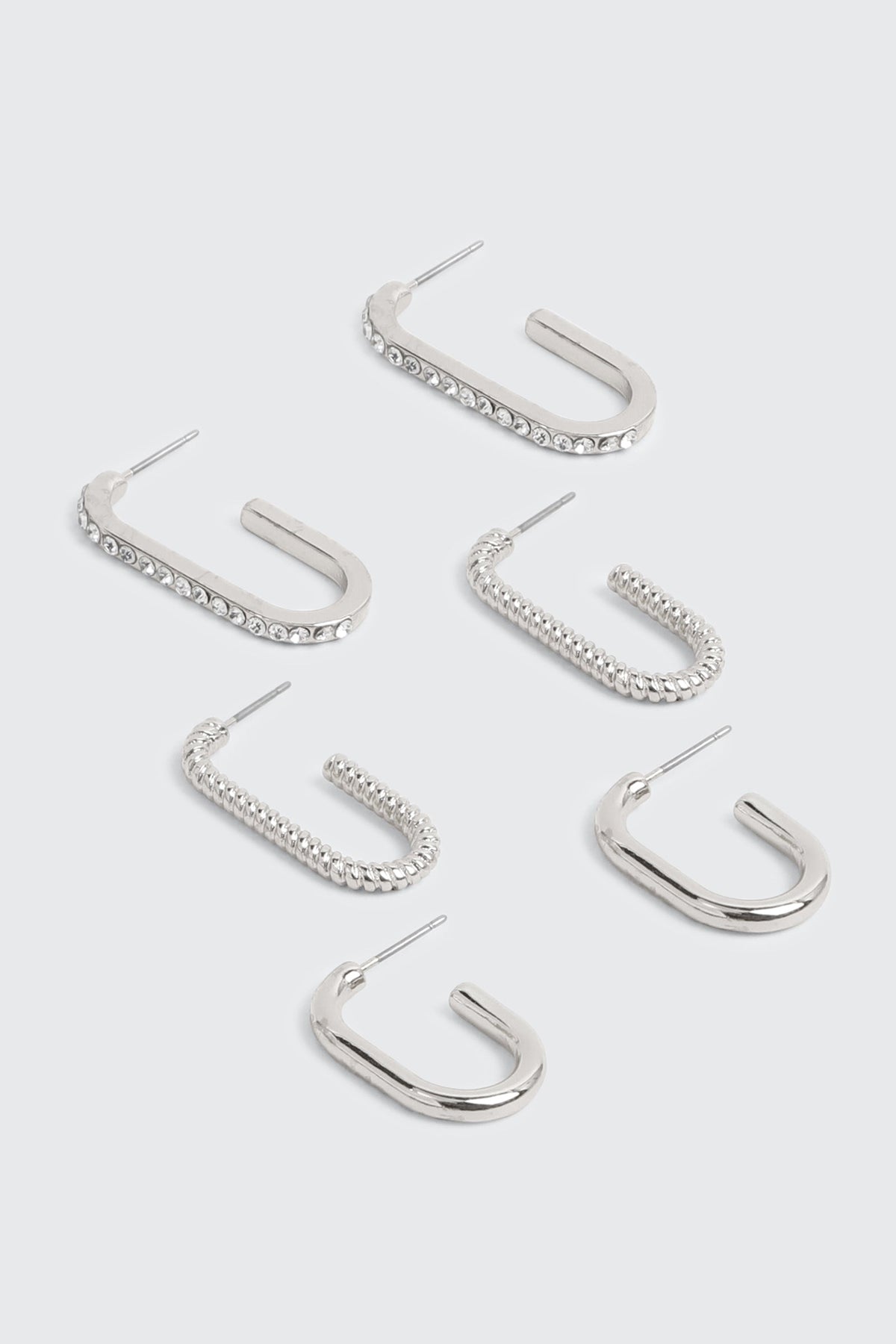 3-Pack Assorted Hoop Earrings