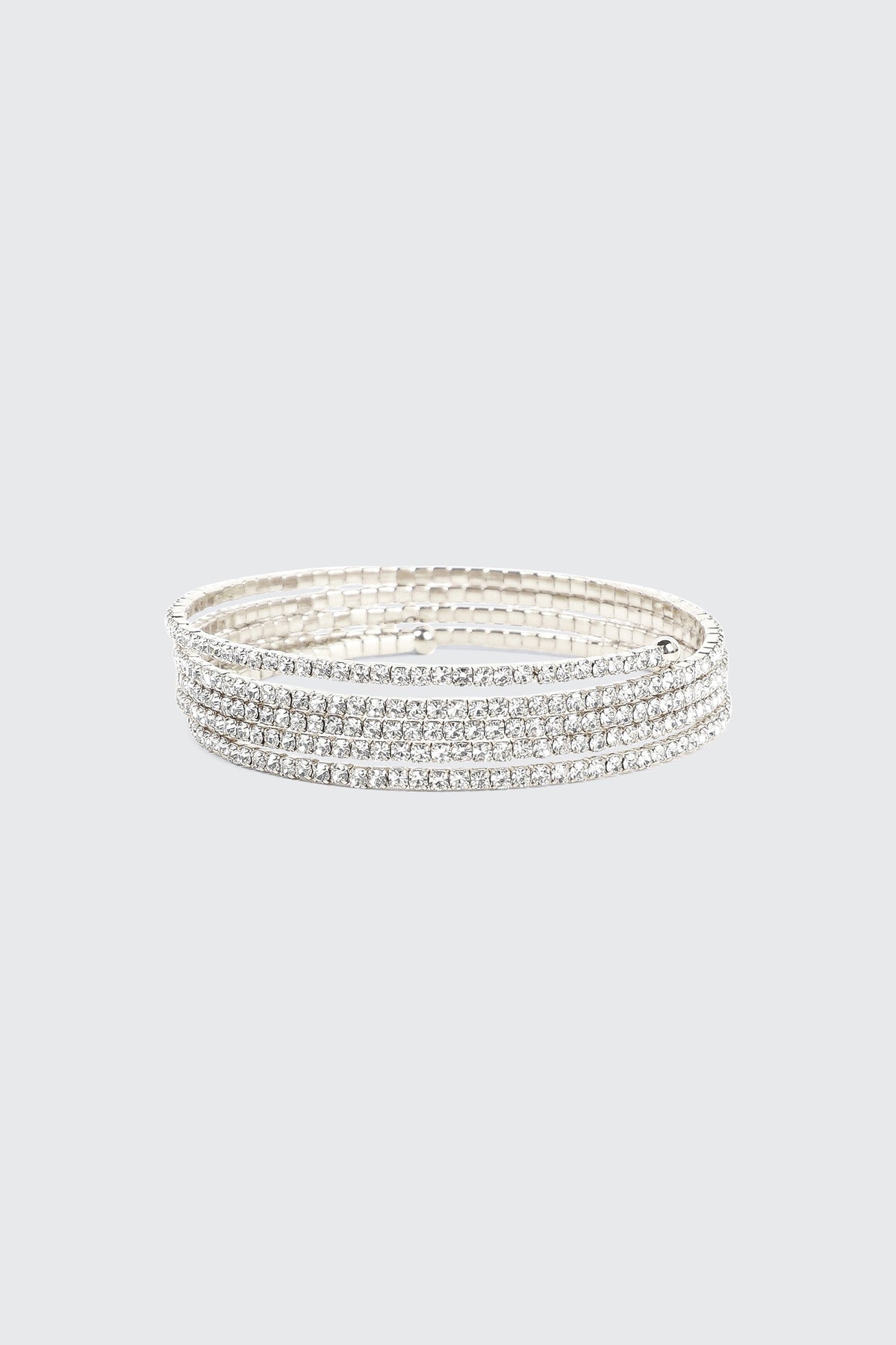 Rhinestone Spiral Bracelet