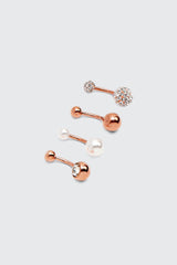 4-Pack Stone & Pearl Navel Piercings