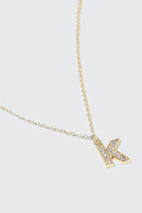 14K Gold Plated Initial K Necklace