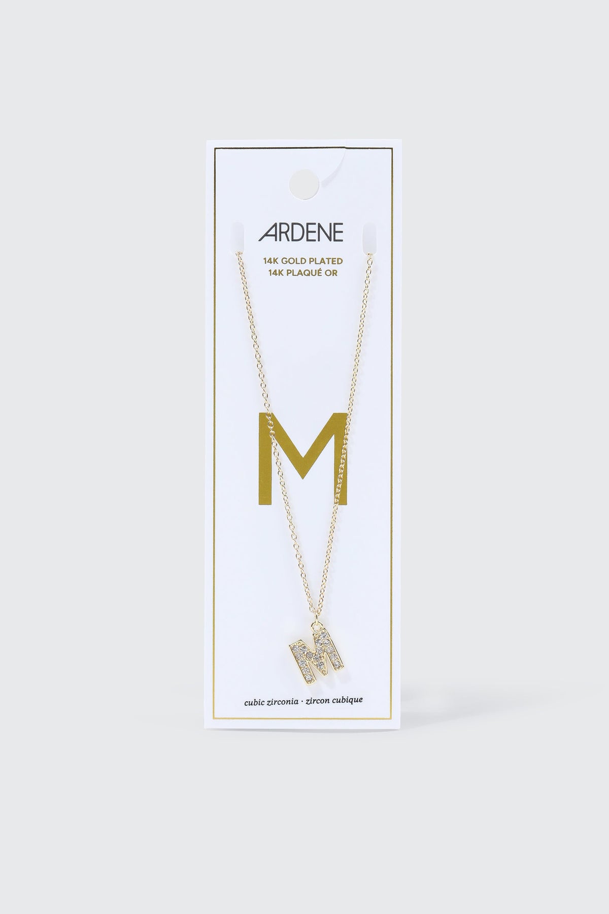 14K Gold Plated Initial M Necklace