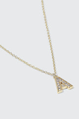 14K Gold Plated Initial A Necklace