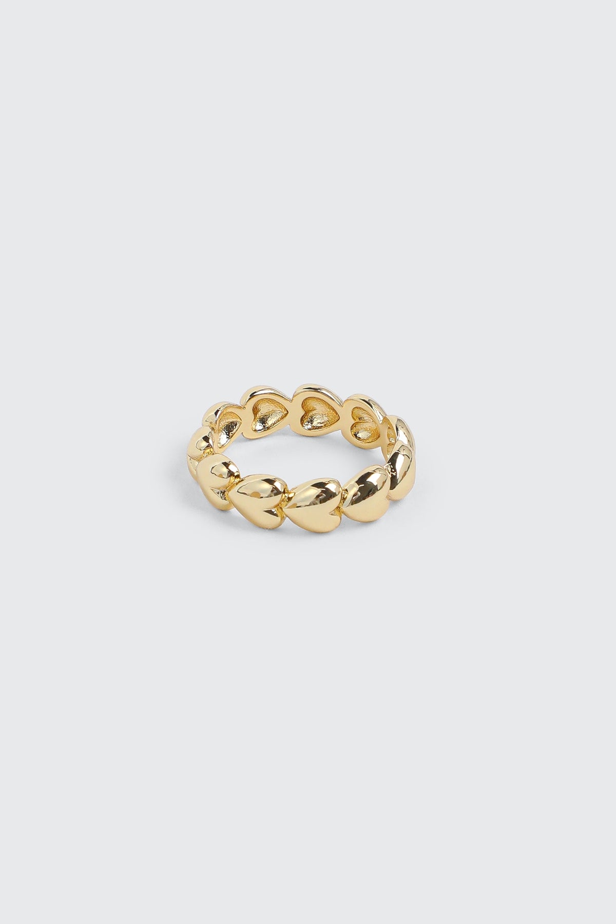 14K Gold Plated All Around Heart Ring