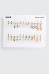 12-Pack Charm Hoop Earrings
