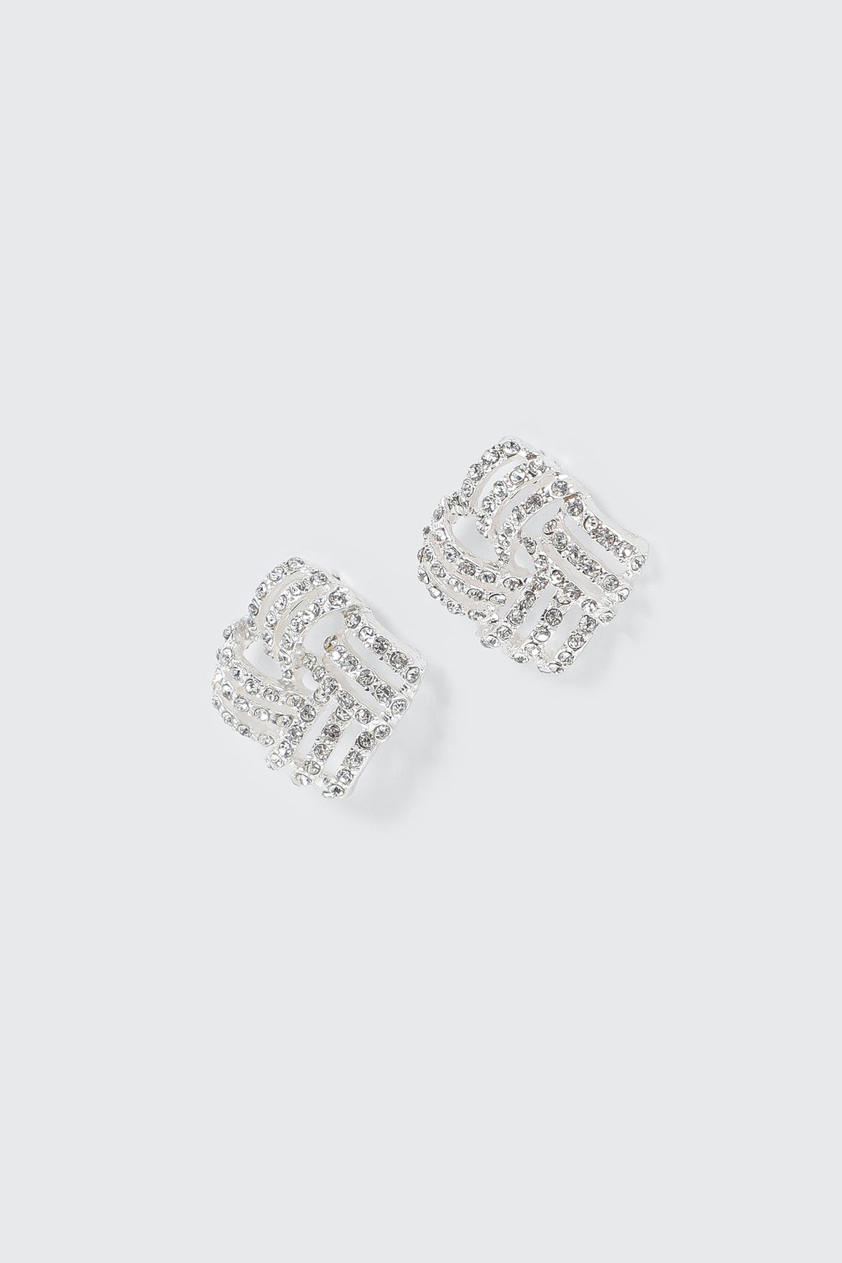Rhinestone Square Earrings