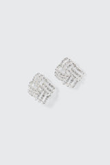 Rhinestone Square Earrings