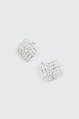Rhinestone Square Earrings
