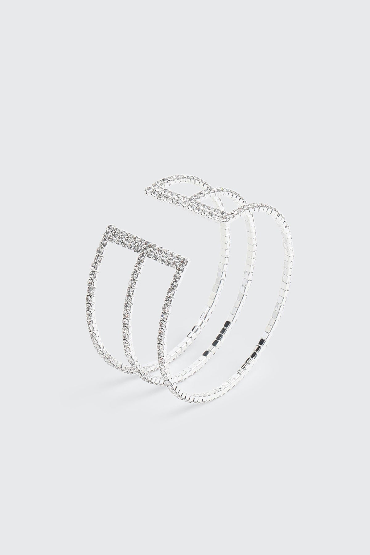 Rhinestone Three-Row Cuff Bracelet