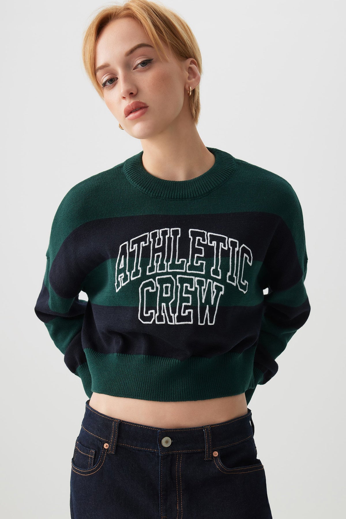 Striped Crop Sweater