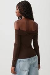 Twist Front Off Shoulder Top