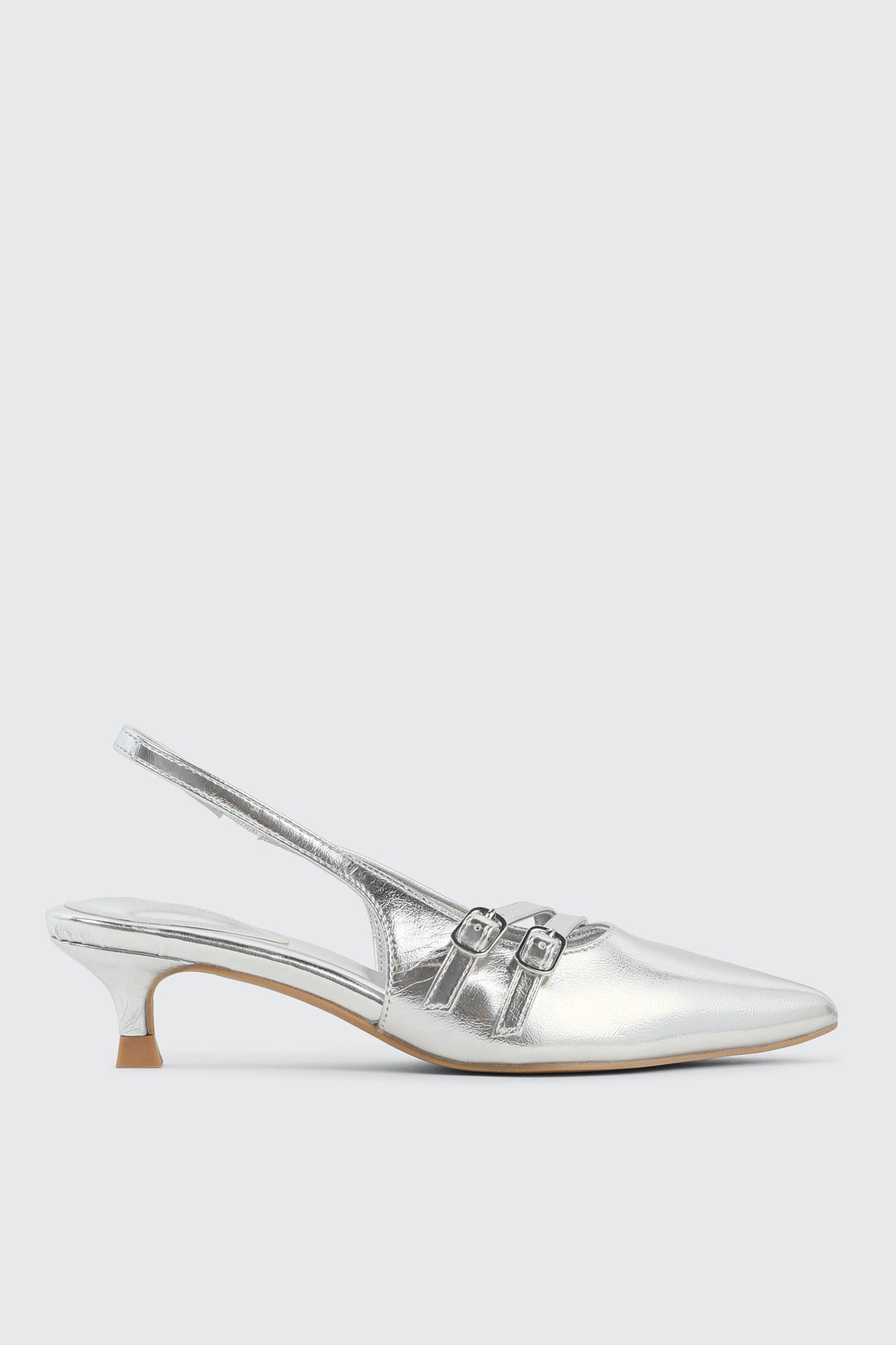 Patent Double Buckle Slingback Pumps