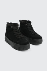 Faux Fur Lined High Top Sneakers