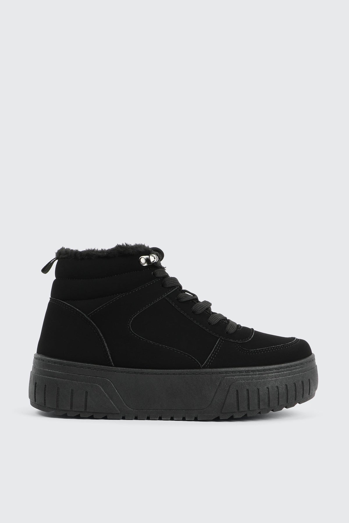 Faux Fur Lined High Top Sneakers